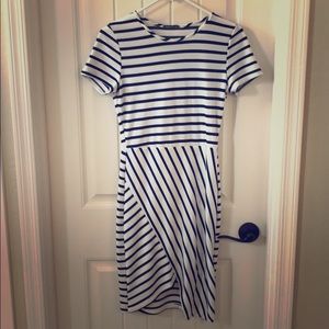 Size small navy and white striped bandage dress